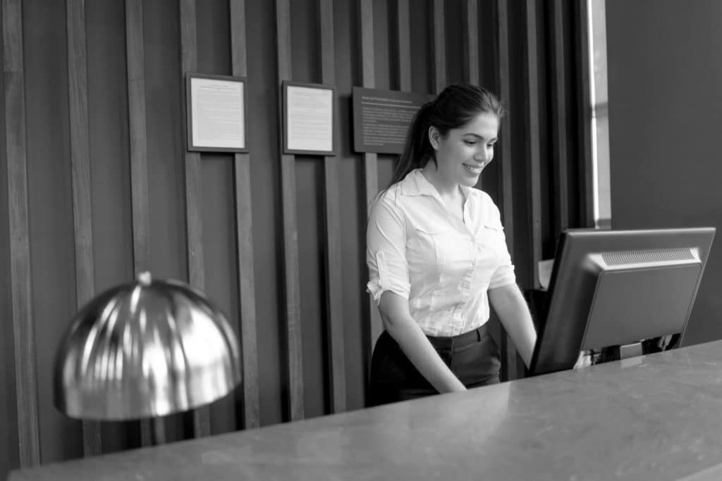 A concierge at a hotel.