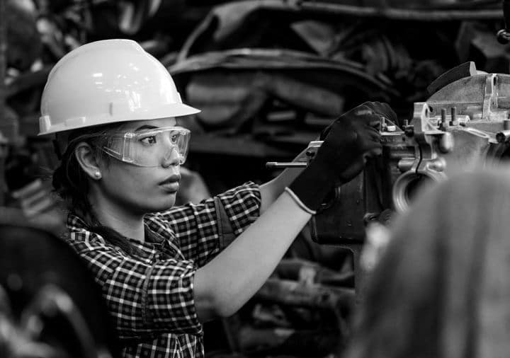 A manufacturing worker in a factory.