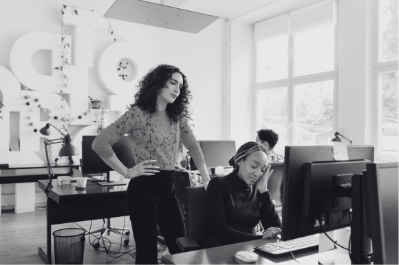 Colleagues deal with passive aggression in the workplace.