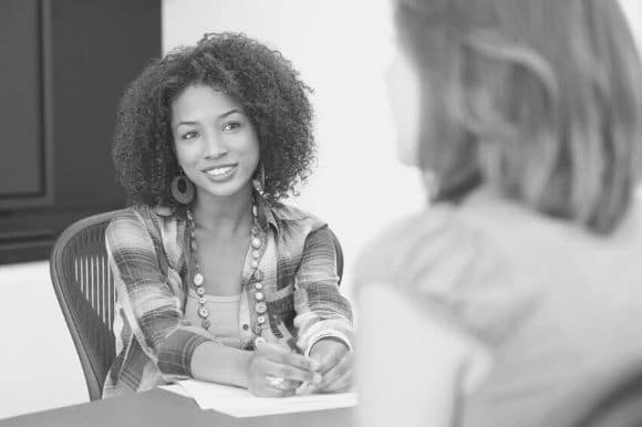 Accounting clerk candidate being interviewed for the job.