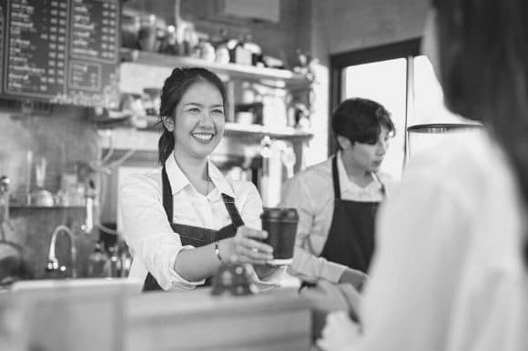 Hourly workers, baristas specifically, work the counter.