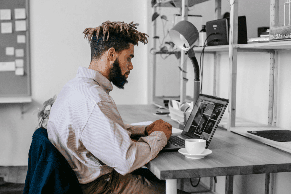 A man working at a desk