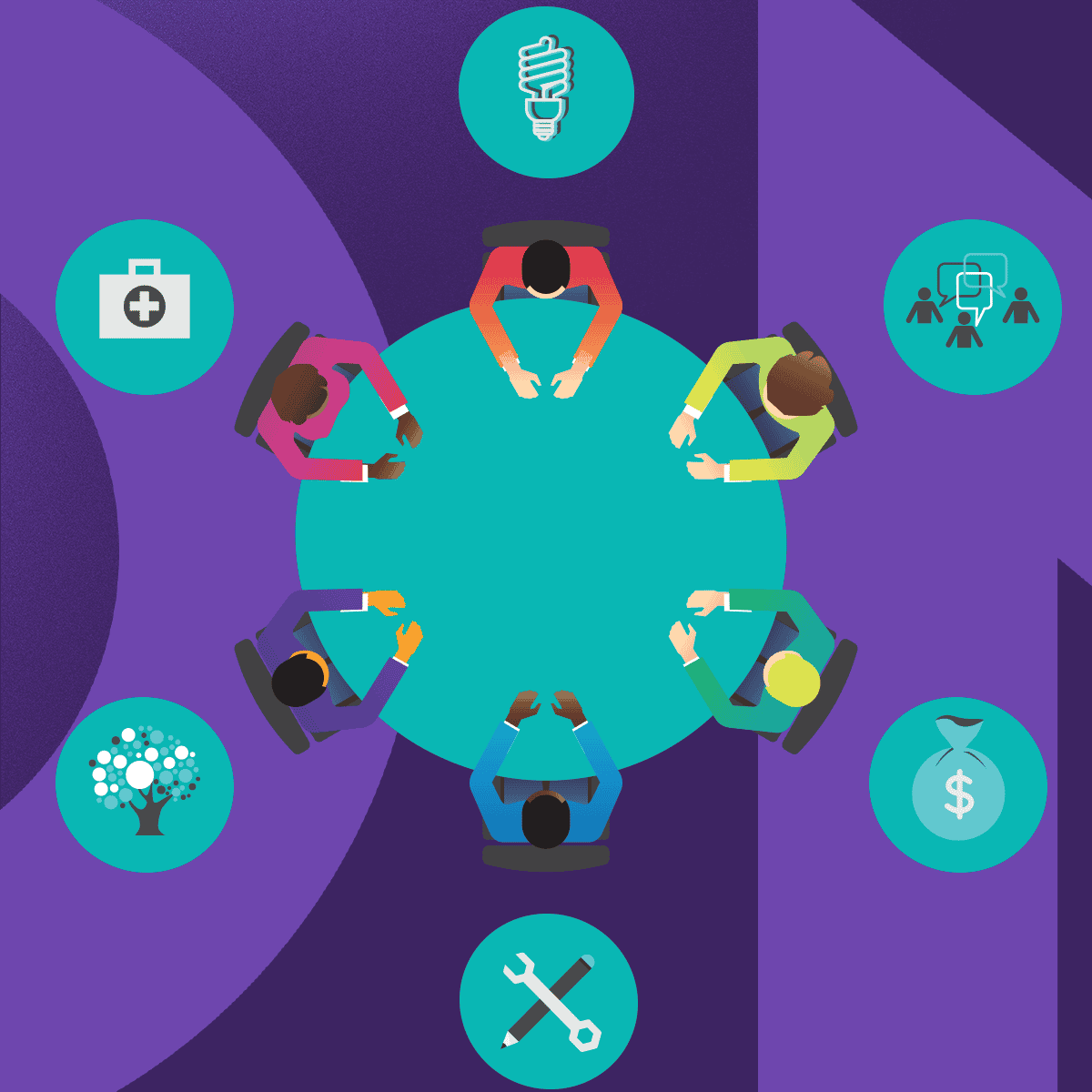 Showing the 6 values that make up an effective employer brand
