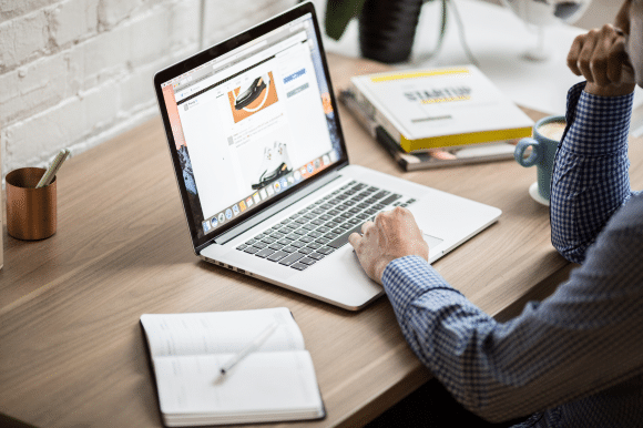 A man working on a laptop